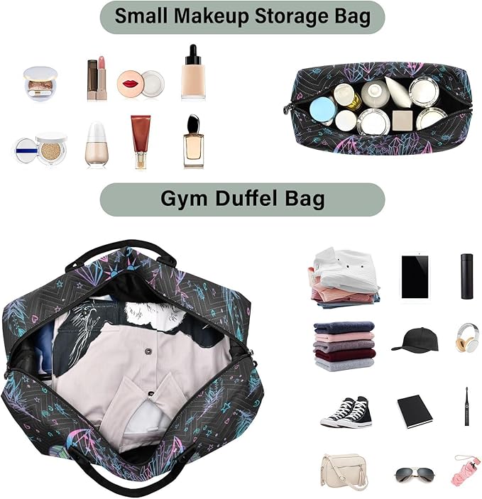 Dreamcatcher Quilted Travel Bags Weekender Duffle Bags With Toiletry Bag Carry on Overnight Duffels Yoga Gym Bag for Airplanes Business Sports