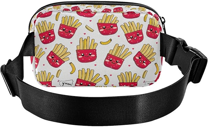 Kawaii Potato Franch Fries Fanny Pack for Women Men Water Resistant Fashion Waist Packs with Adjustable Strap Belt Bag for Travel Workout Jogging Hiking 21219320