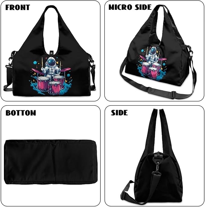 Mens Gym Bags with Yoga Mat Holder Strap, Gym Duffle Bag with Shoes Compartment, Wet Pocket, Gym Backpack Carring Workout Stuff Accessories