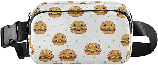 Kawaii Hamburger Fanny Pack for Women Men Water Resistant Fashion Waist Packs with Adjustable Strap Belt Bag for Travel Workout Jogging Hiking 21219480