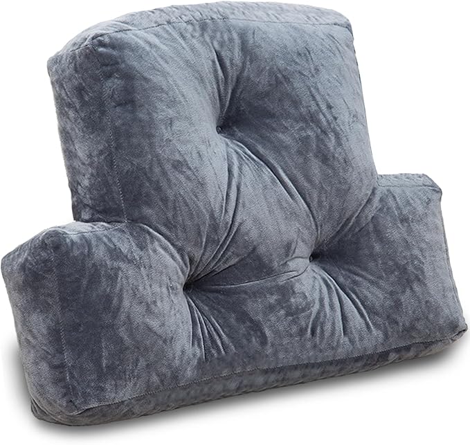 Back Pillow for Chair, Memory Foam Lumbar Pillow for Back Support, Back Rest Cushion for Office, Sofa, Couch Sitting, Recliner, Bed and Lower Back Pain (Grey)