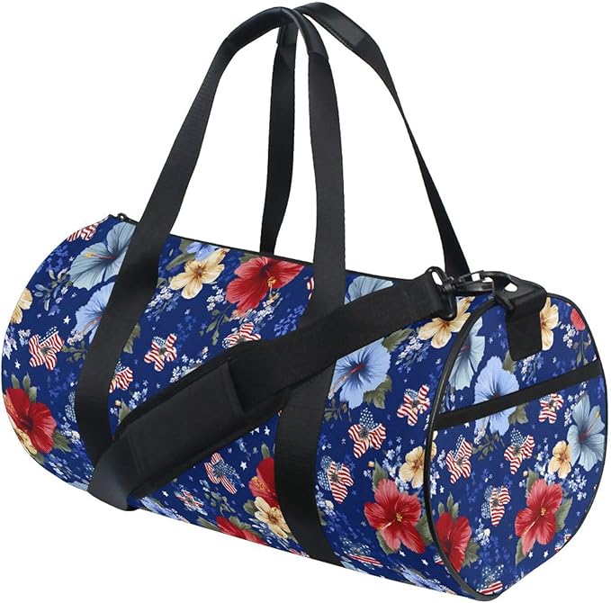 MNSRUU Sports Duffel Bags, Flowers Athletic Gym Bag Overnight Workout Travel Tote Luggage for Men Women Yoga