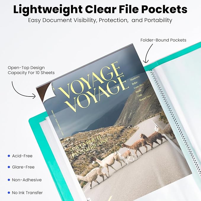 48-Pocket Portfolio Binder Display 96 Pages, 8.5x11 Binder with Plastic Sleeves, Art Portfolio Folder with Clear Sheet Protectors, Presentation Book for Artwork, Document Organizer