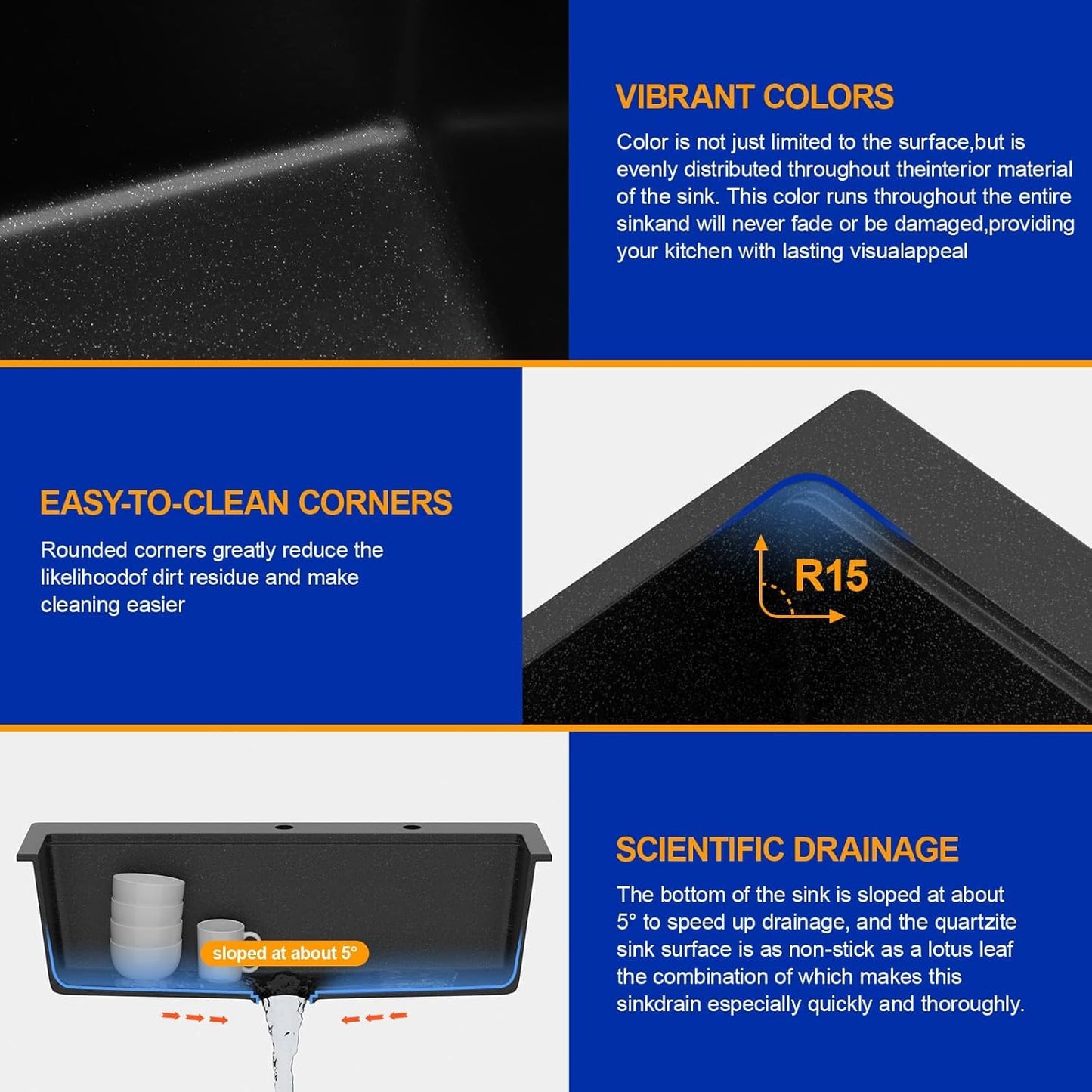 Dcolora 33x22 Drop In Kitchen Sink Black, Granite Composite Black Kitchen Sink Multifunctional Topmount Large Single Bowl Workstation Sinks #DC-0001GBT, 33" x 22" x 10"