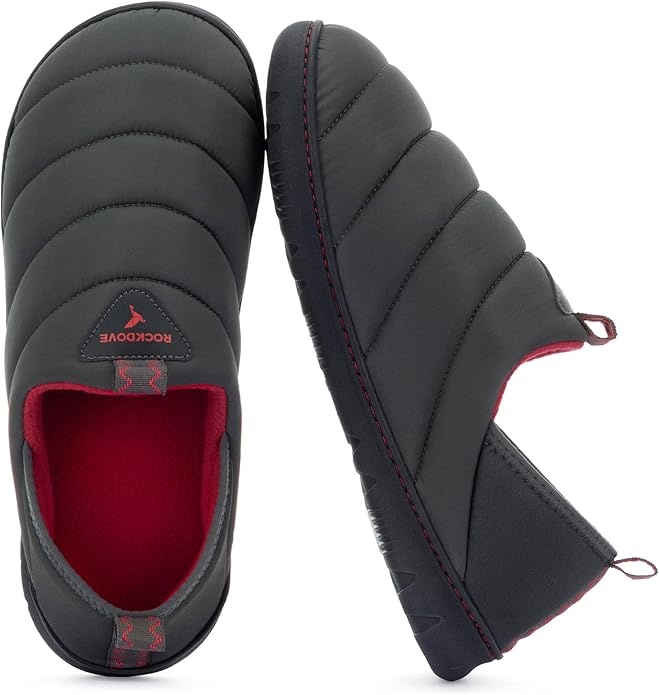 RockDove Men's Pufflite Two-Tone Quilted Loafer Slipper with Indoor/Outdoor Sole