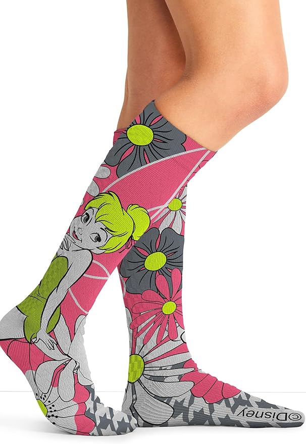 Cherokee Women's 10-15mmHg Compression Socks – Fun Print Knee Highs with Light Support, Soft Feel - PRINTSUPPORT