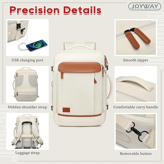 Joyway Expandable Carry on Luggage Sets Airline Approved, Lightweight Hard Shell 20 Inch Carry-on Suitcase with Spinner Wheels, White
