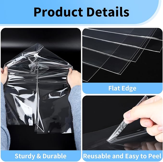 50 Pack 16x20 Poster Protector - Acid Free 1.57 mil (Single Side) Thick Heavy Duty Newspaper Protector Sleeves Self Adhesive Crystal Clear Plastic Sleeves for Paper Photo Prints 16x20