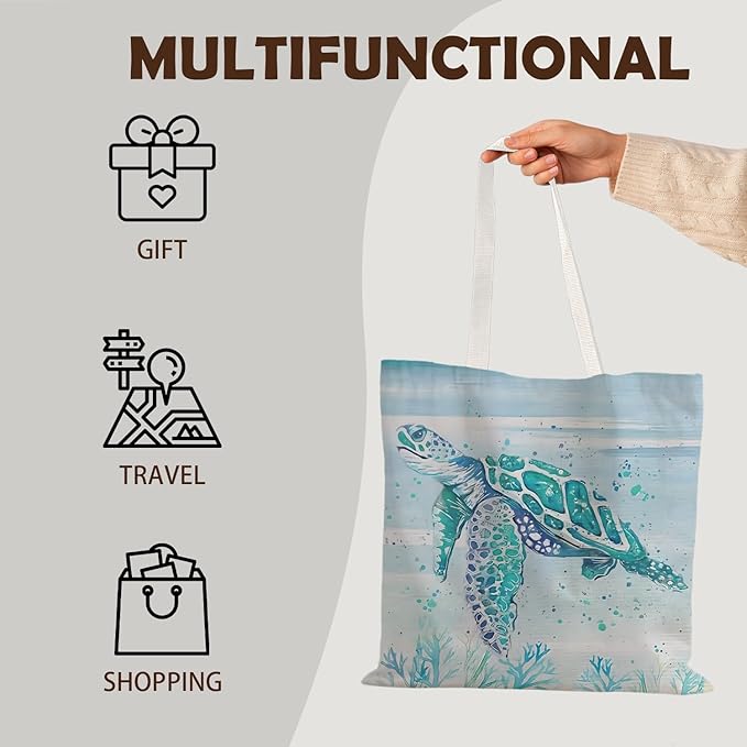 FBB Ocaen Beachy Ocean Sea Fish Reusable Grocery Shopping Bag