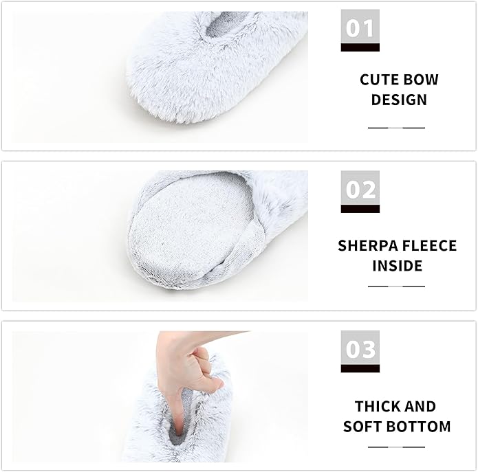 DICUIRD Women's Ballerina Slippers Lightweight House Slippers with Stretchable Heel Design