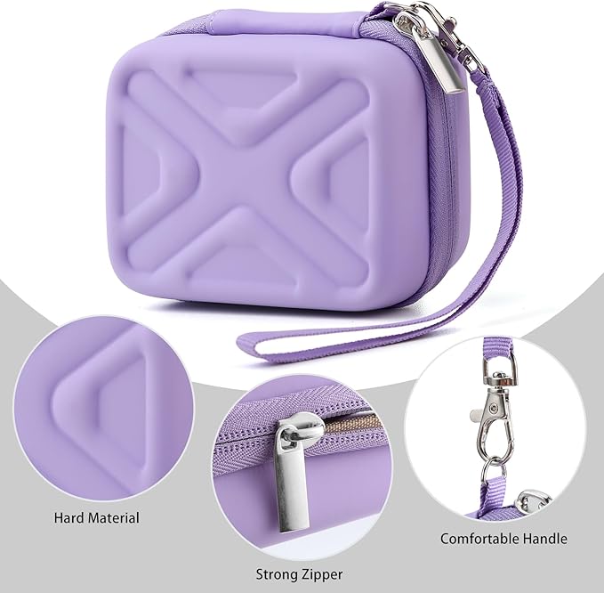 Camera Case for AbergBest 21 Mega Pixels 2.7" LCD Rechargeable HD/Kodak Pixpro/Canon PowerShot ELPH 180/190/Sony DSCW800/DSCW830 Cameras, Travel Carrying Protective Case for Digital Camera - Purple