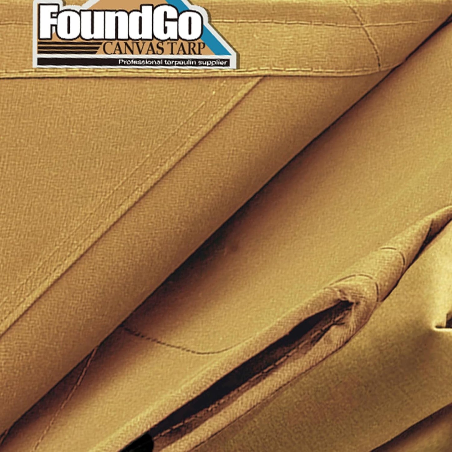 FoundGo 20x20ft Canvas Tarp 22 Mil Tarps 14 oz Canvas Tarpaulin Heavy Duty Cloth Water/UV Resistant Cover with Rustproof Grommets & Ropes for Cars,Roofs,Boats,Camps,Sunshades，Moisture Barrier -Tan
