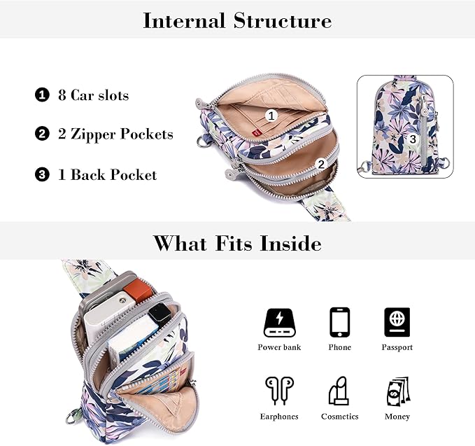 Haytijoe RFID Anti-Theft Sling Bag for Women, Small Crossbody Travel Purse with Locking Zippers, Lightweight Everyday Bag