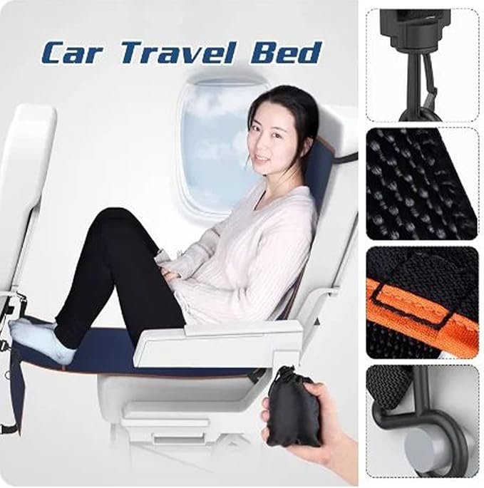Airplane Foot Hammock, Airplanes Travel Feet Hammock, Footstool Hammocks Travel Tripod Suitable for Adult Baby Sleeping Bed Airplane Train Bus Car Passenger Hammocks Resting Feet and Legs