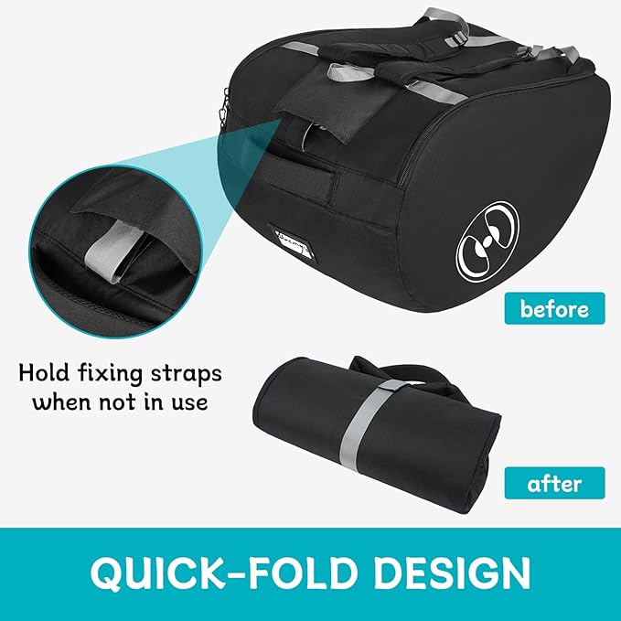 YOREPEK Padded Car Seat Travel Bag for Airplane, Fits for Doona Car Seat Stroller with isofix Base, Infant Car Seat Bags with Lockable Zipper, Foldable Gate Check Stroller Backpack for Baby Travel