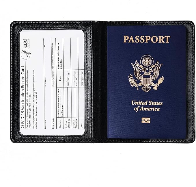 2 Pcs Passport holders，Ultra Slim passport wallet，PU Leather Passport Cover Case for Women and Men