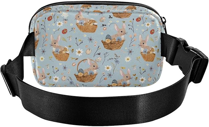 Easter Bunnies Baskets Eggs Fanny Pack for Women Men Water Resistant Fashion Waist Packs with Adjustable Strap Belt Bag for Travel Workout Jogging Hiking 21219011