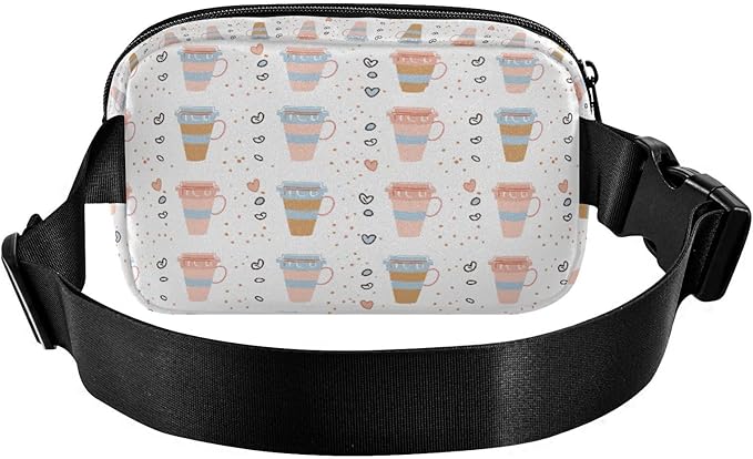 Kawaii Coffee Beans Fanny Pack for Women Men Water Resistant Fashion Waist Packs with Adjustable Strap Belt Bag for Travel Workout Jogging Hiking 21219213
