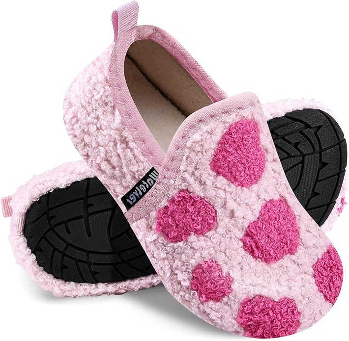 WateLves Kids Toddler Slippers Boys Girls House Shoes Slip on Sock Slippers Lightweight Winter Indoor Outdoor Walking Shoes