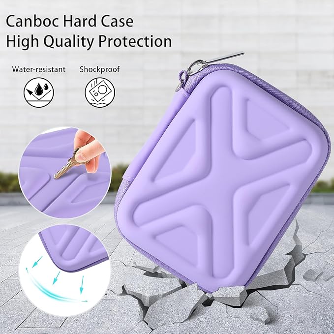 Digital Camera Case for AbergBest 21 Mega Pixels 2.7" LCD Rechargeable HD/Kodak Pixpro/Canon PowerShot ELPH 180/190/Sony DSCW800/DSCW830 Cameras, Travel Carrying Protective Case for Camera- Purple