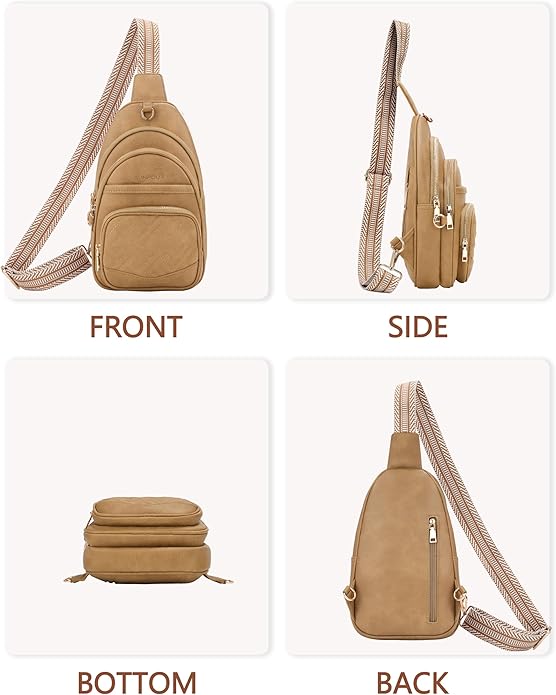 Anti Theft Crossbody Bags for Women, RFID Vegan Leather Sling Purse, Travel Chest Bag & Fanny Pack