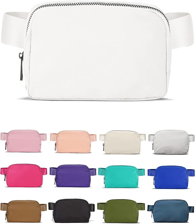 Fanny Pack Crossbody Bag Trendy Waterproof Small Sling Cross Body Purse for Women Men Fashion Waist Packs Mini Belt Pouch Chest Bum Hip Bag Lulu Dupes for Travel Vacation Running Frost