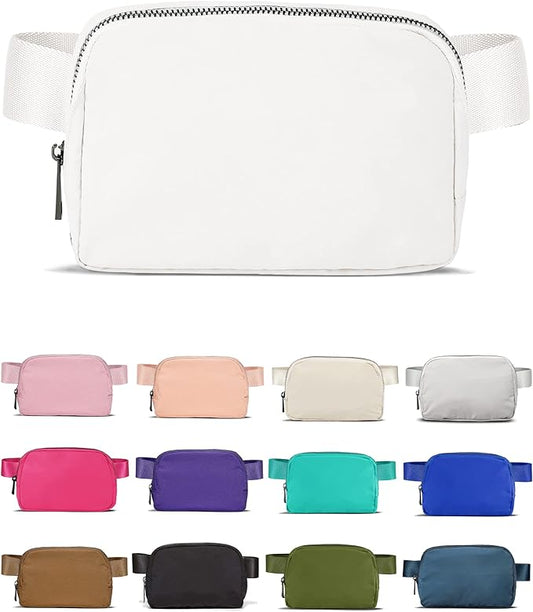 Fanny Pack Crossbody Bag Trendy Waterproof Small Sling Cross Body Purse for Women Men Fashion Waist Packs Mini Belt Pouch Chest Bum Hip Bag Lulu Dupes for Travel Vacation Running Frost