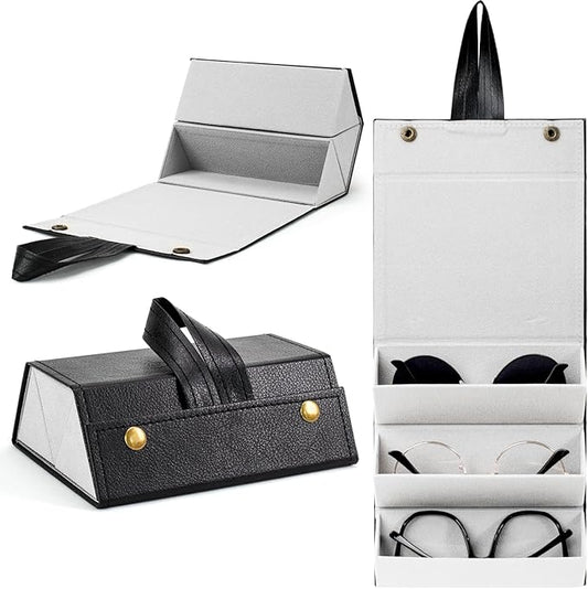 Sunglasses Travel Case,Foldable Eyeglasses Case, Portable Multiple Glasses Case for Women Men Girls