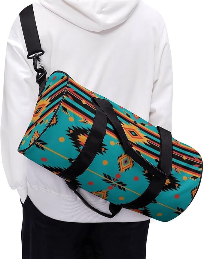Travel Duffle Bag Southwest Native Indian American Aztec Print(002) Carry On Weekender Bags Foldable Overnight Bag Workout Lightweight Bags