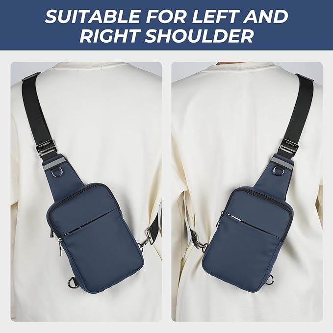 VADOO Crossbody Bags for Women, Small Sling Bag for Men Multi Pocket Chest Bag with RFID Blocking &Waterproof for Travel Gym