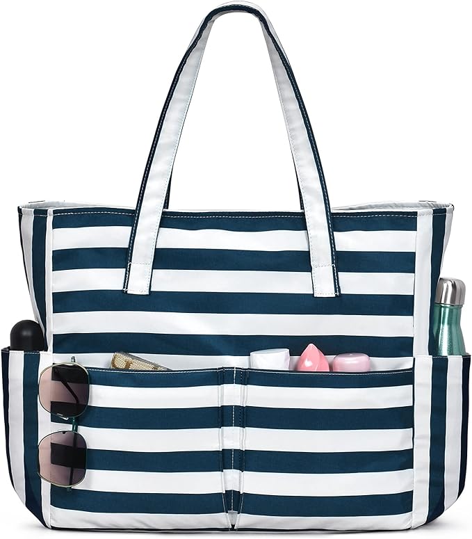 oscaurt Beach Bags for Women Large Waterproof Sandproof Beach Tote Swim Pool Bag with Zipper for Travel Vacation Essentials