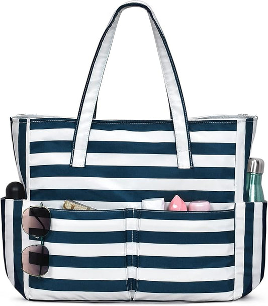 oscaurt Beach Bags for Women Large Waterproof Sandproof Beach Tote Swim Pool Bag with Zipper for Travel Vacation Essentials