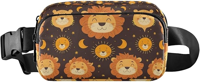 Cute Lion Face Fanny Pack for Women Men Water Resistant Fashion Waist Packs with Adjustable Strap Belt Bag for Travel Workout Jogging Hiking 21219982