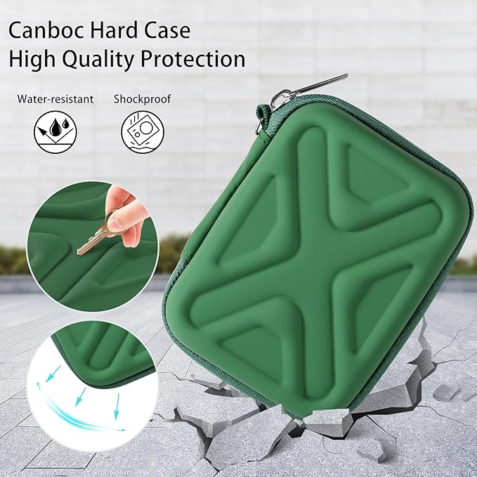Camera Case for AbergBest 21 Mega Pixels 2.7" LCD Rechargeable HD/Kodak Pixpro/Canon PowerShot ELPH 180/190/Sony DSCW800/DSCW830 Cameras, Travel Carrying Protective Case for Digital Camera - Green