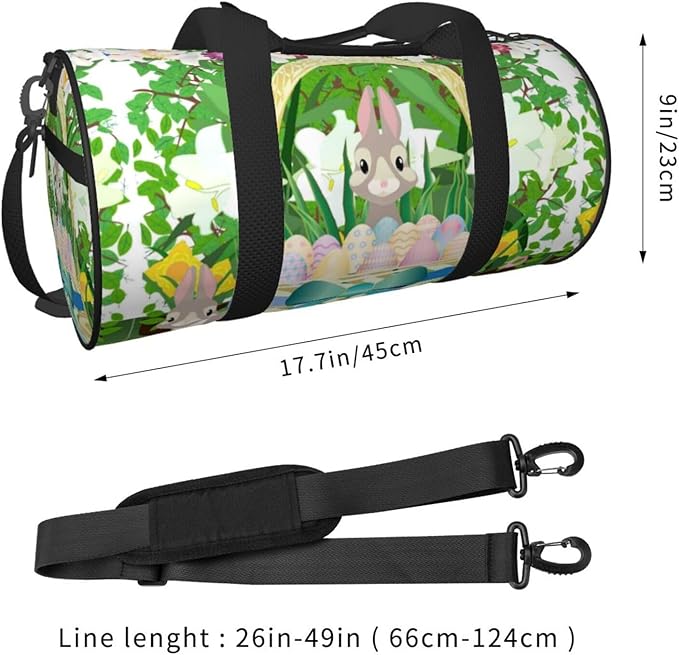 Graphic Easter Easter Basket for Duffle Bag, Waterproof Large Duffle Bag, Weekender Bag, Gym Bag, Sports Bag, Overnight Bag