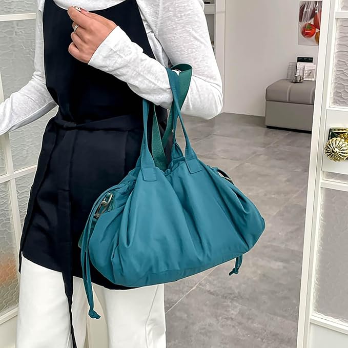 Stylish Crinkled Nylon Handbag with Adjustable Comfortable Strap and Spacious Interior Shoulder Bag for Work or Gym Use Bag