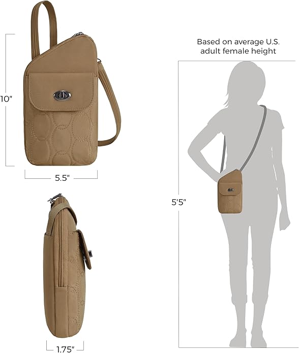 Travelon Anti-Theft Runways Slim Assymetric Crossbody