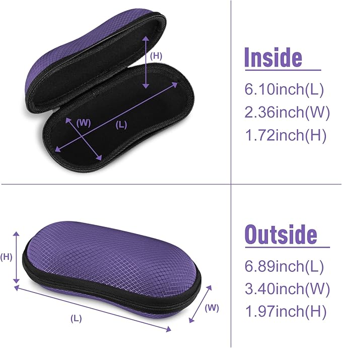 FINTIE Sunglasses Case, Hard EVA Shell Shockproof Sport Glasses Case with Metal Carabiner Travel Zipper Eyeglasses Holder