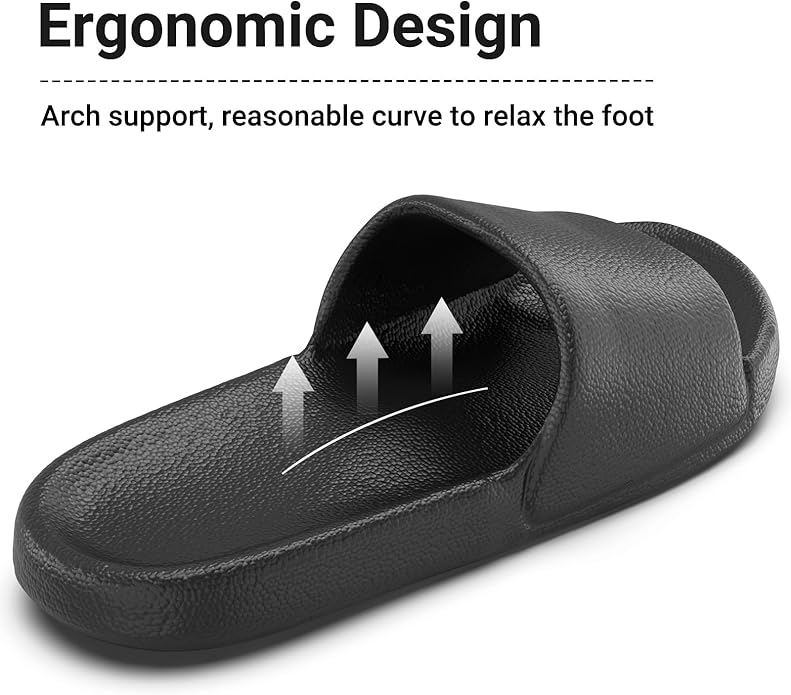 Shower Shoes for Women & Men - Non-Slip House Slippers - Cloud Comfort Slides - Quick-Dry, Arch Support - Perfect for Bathroom, Beach, Pool, Travel