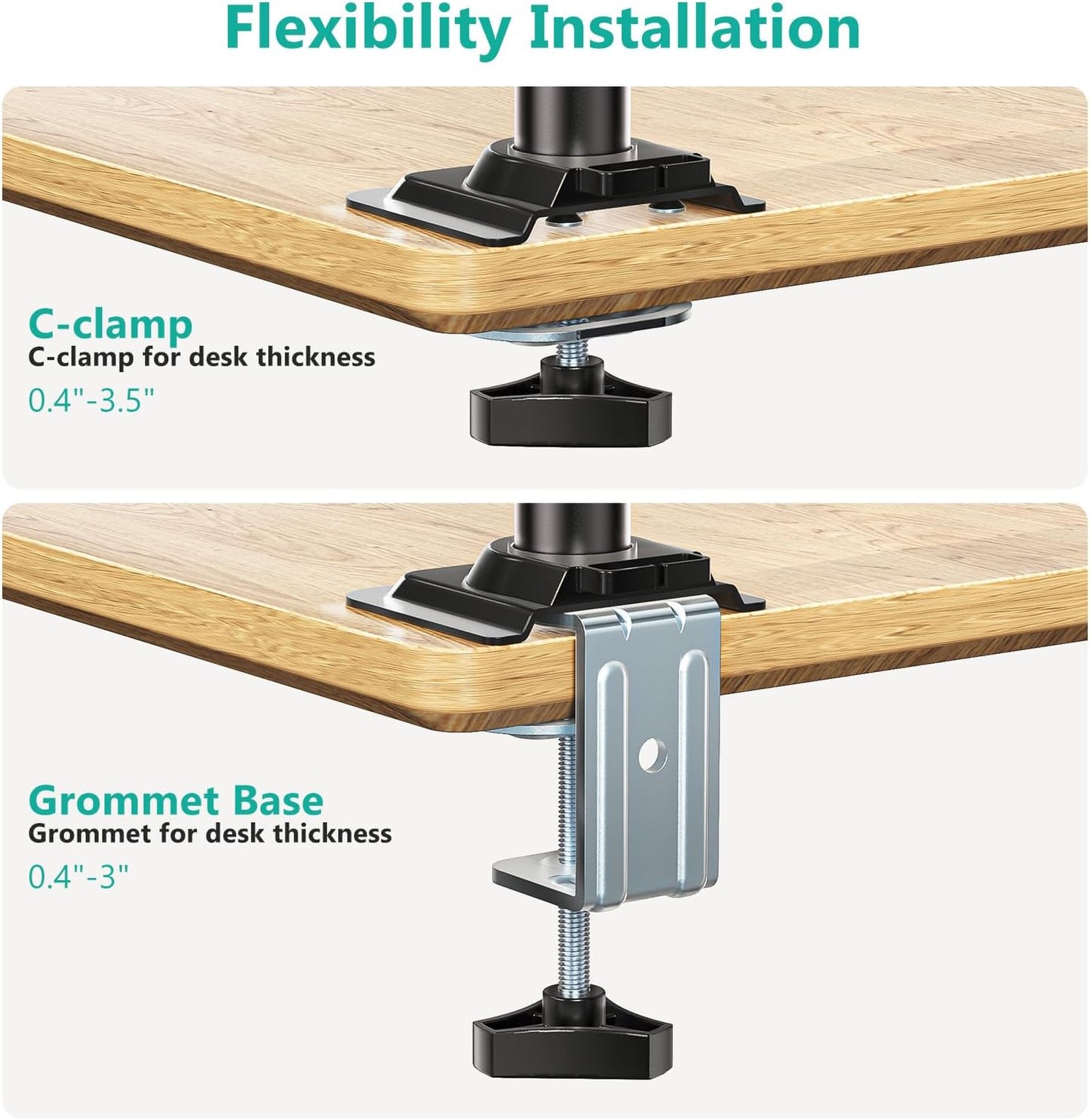 WALI Laptop Tray Desk Mount, Laptop Arm Mount Fits 10-15.6 Inch Notebook, 2-in-1 Gas Spring Monitor Arm for 17-32 Inch Computer Screen, Holds up to 22lbs(GSDM00LP), Black
