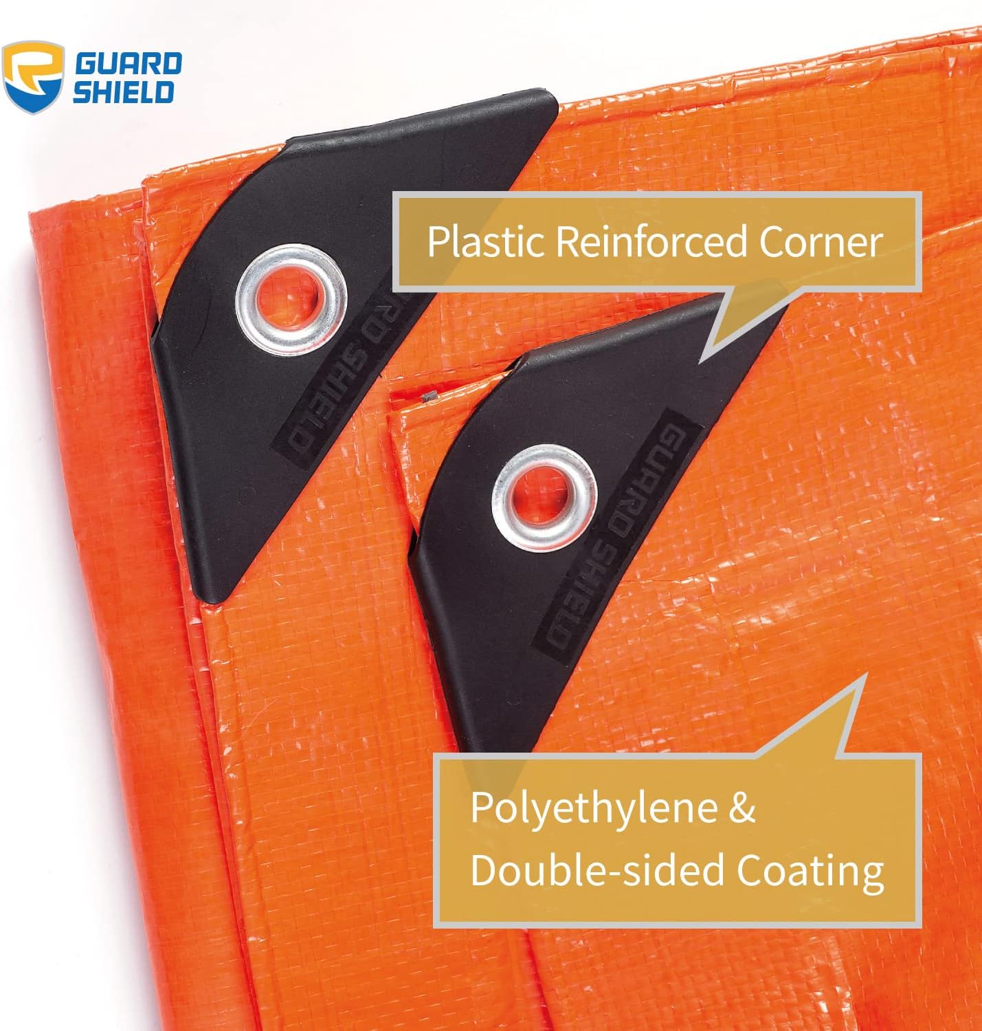 GUARD SHIELD Orange Tarp 10x10 Feet Tarps High Visibility Outdoor Poly Cover Lightweight 6mil