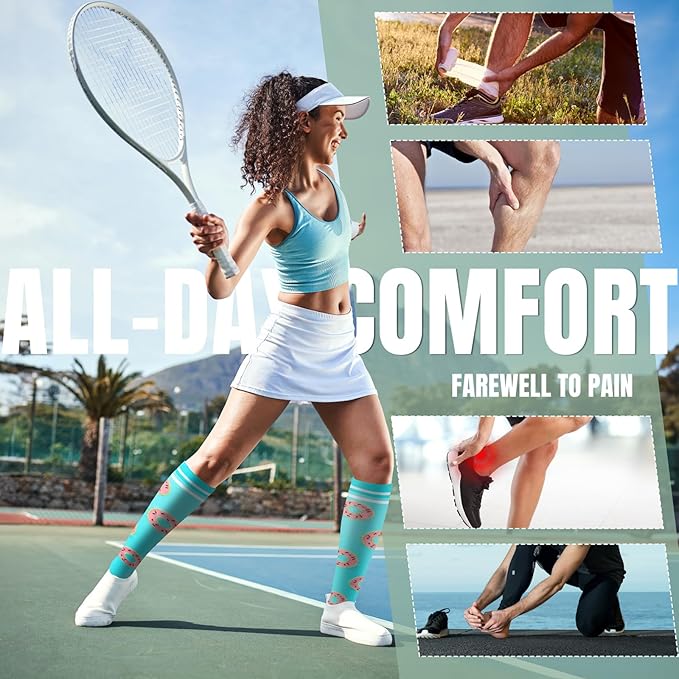 bropite Compression Socks for Women & Men 8 Pairs Circulation-Compression Socks 20-30 mmhg-Best for Running,Nurse,Travel,Yoga