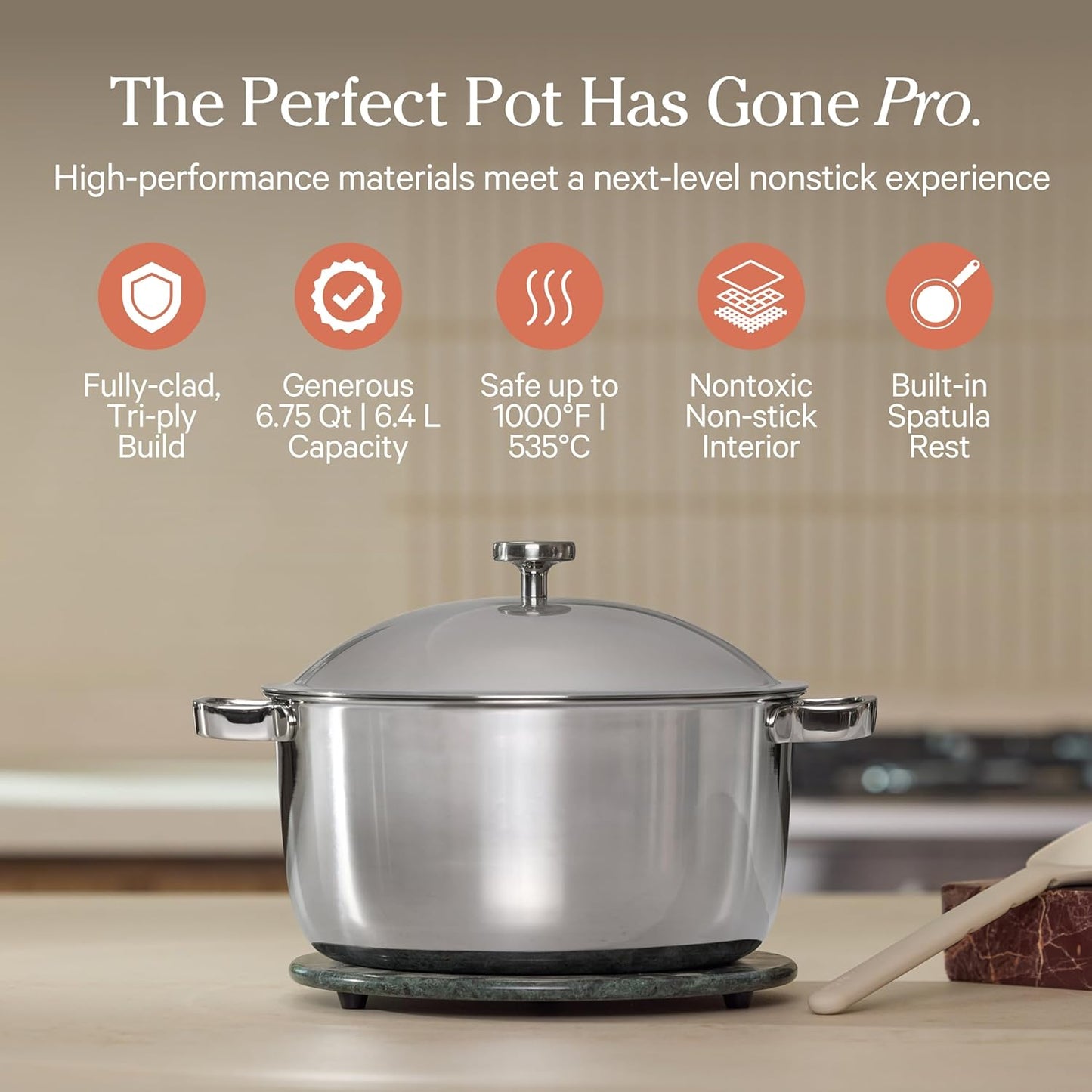 Our Place Titanium Pro Cookware Duo – Always Pan & Perfect Pot with Nonstick No-Coating Technology | Tri-Ply Titanium & Stainless Steel | Safe for Oven, Induction & All Cooktops up to 1000°F | Chrome