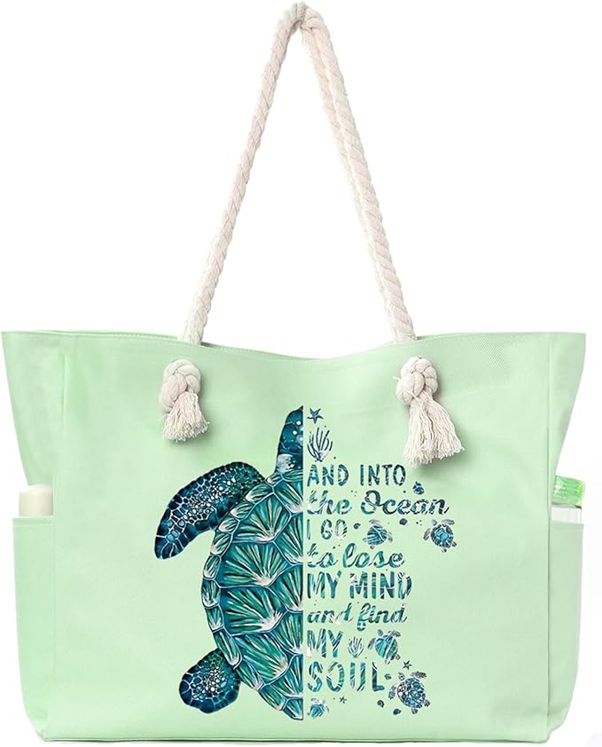Beach Bags for Women Large Waterproof Beach Travel Tote Bags Sandproof Swim Pool Bag Canvas Zipper Big Tote