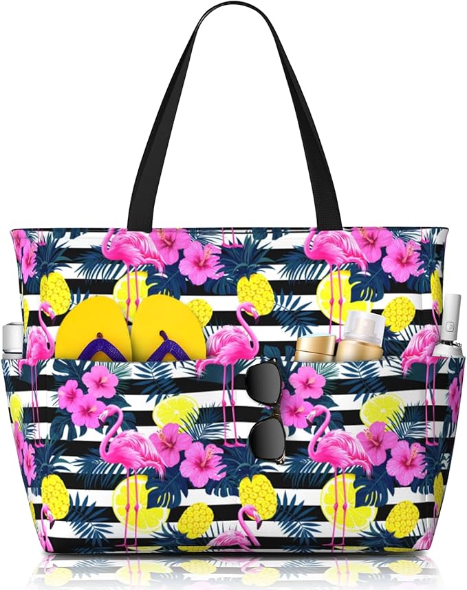 Large Beach Tote Bag Beach Bag Waterproof Sandproof Lightweight Women Tote