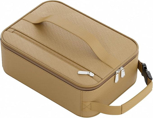 HowFly Small Lunch Bag - Insulated Lunch Box Bag for Women Men - Portable Thermal Reusable Meal Cooler Bags with Buckle Handle for Work School - Khaki