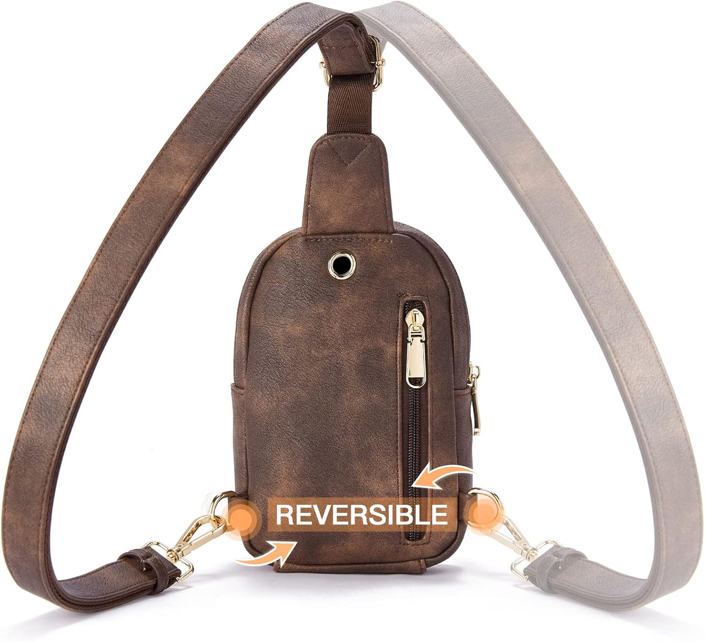 Telena Small Sling Bag for Women Leather Crossbody Fanny Packs Chest Bag for Women