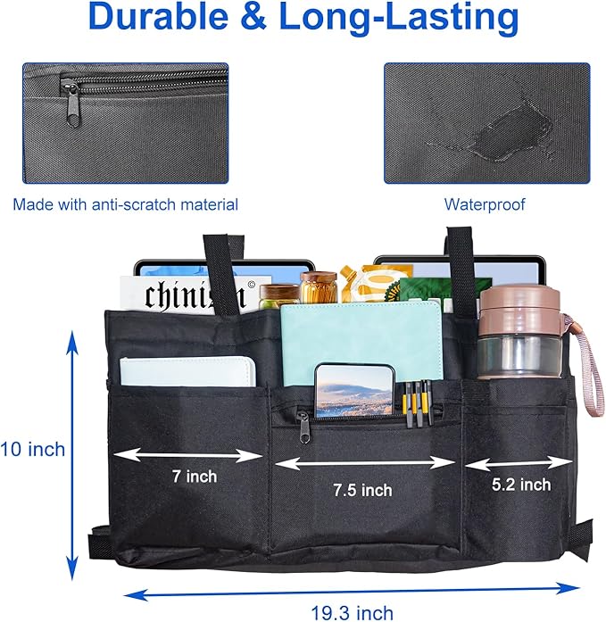 Upgrade Walker Bag with Soft Cooler & Cup Holder,Walker Accessories Walker Bags For Folding Walker,WalkerBaskets,Cup Holder For Walker,Rollator Bag With Cup Holder, Basket For Walker (Black-Upgrade)