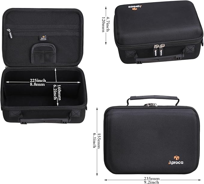 Aproca Case Compatible with Canon EOS Rebel T7, T7i, T8i, R100, R50, R5, R6 Mark II, R7, R8 Camera, Portable Storage Bag with 4 DIY Dividers and Shoulder Strap -Black