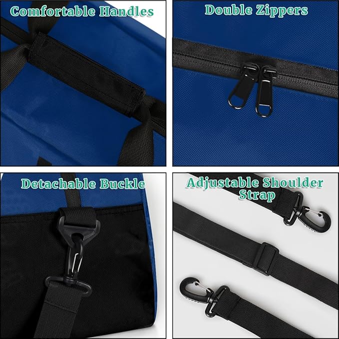 Personalize-Kids-Sports-Duffel-Bags With Custom Name Text Carry-On Overnight Travel Gym Lightweight Dance Pattern Sports Bags For Girls Boys Kids,Blue 3